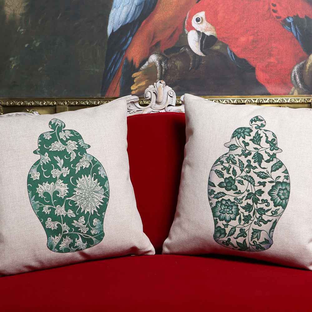 2719166 Декоративная подушка «Китайская ваза», версия 3, антик грин Object Desire  - Вид №3