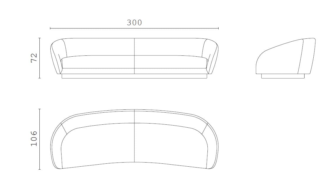 4-местный бархатный диван CPRN HOMOOD Shapes ARCH-00021617 - Вид №1