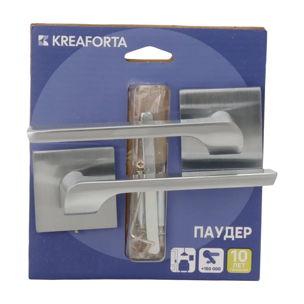 Дверная ручка на розетке KREAFORTA Паудер без запирания цвет хром STLM-2120038 - Вид №2