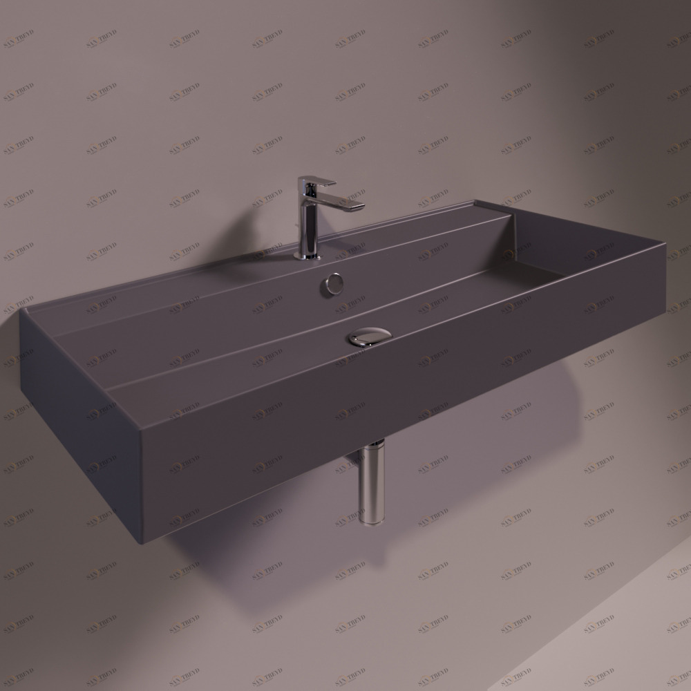 AG101ANTRACITEMATT Подвесная раковина настенная прямоугольная Simas Agile черная