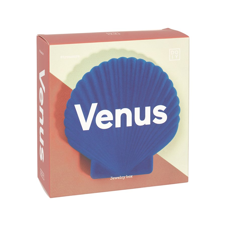 Шкатулка для украшений бархатная голубая Shell DOIY  00-3880880 Синий  - Вид №2