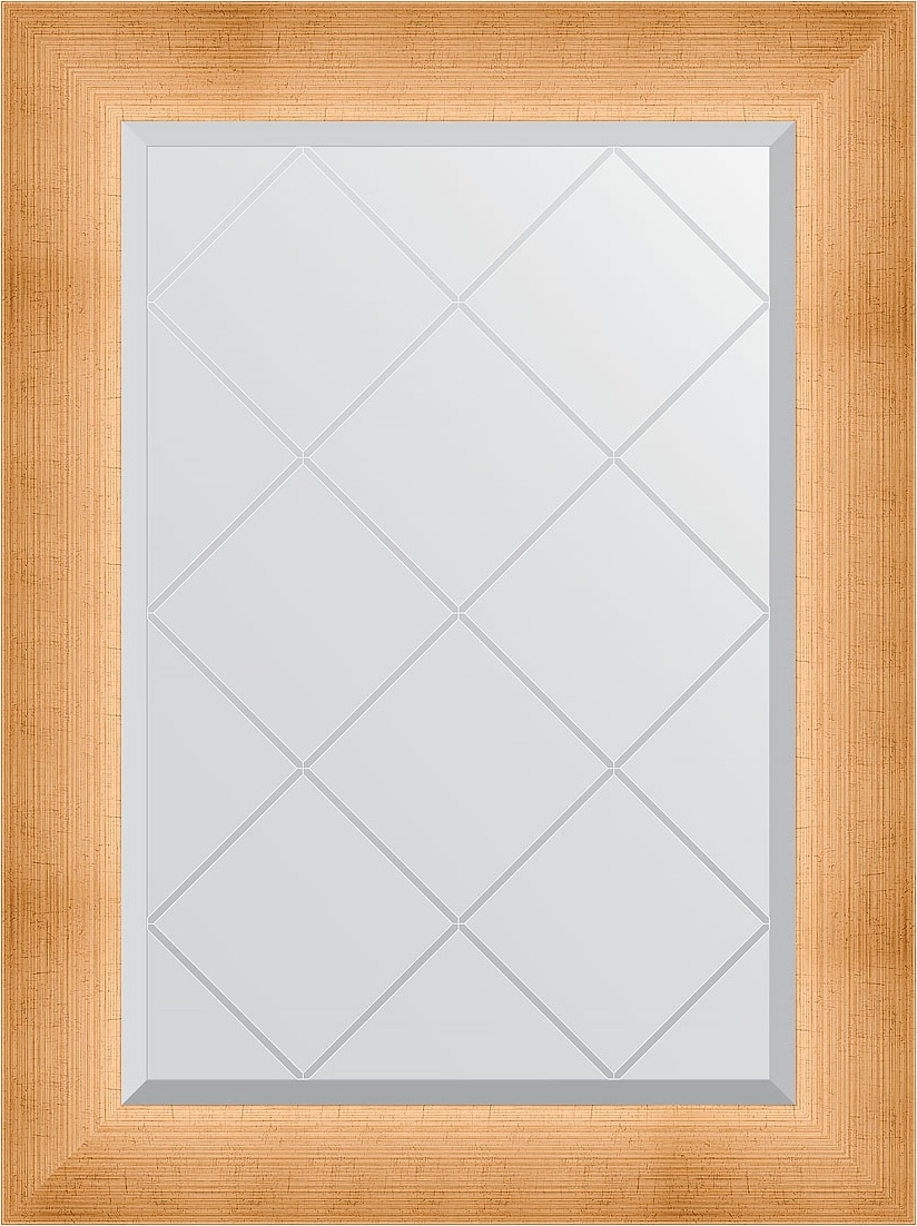 BY 4519 Зеркало с гравировкой в багетной раме - травленое золото 87 mm EVOFORM Exclusive-G