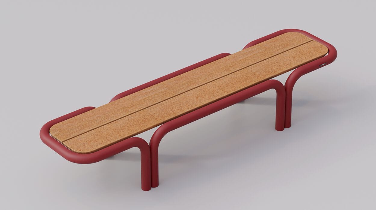 Стальная и деревянная скамья без спинки DIMCAR HELLO ARCH-00011559 - Вид №3