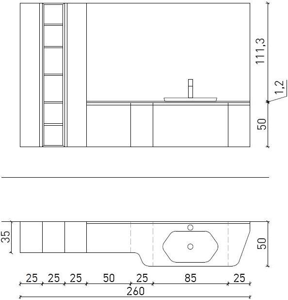 Archeda Подвесной туалетный столик с ящиками, лакированный Gola sun-id-1357656 - Вид №6
