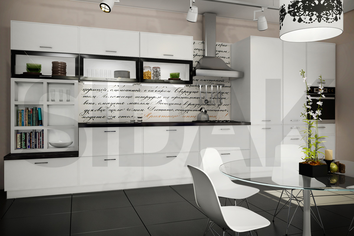 Фасады для кухни Модерн Фрезеровка «Алабама» 803 Бирюзовая пастель SIDAK SIST2754-501 - Вид №1