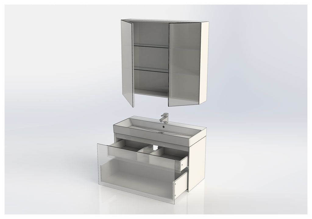 Тумба с раковиной Aquanet Йорк 100 белый 0020209100199206 - Вид №3