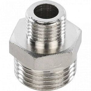 Ниппель переходной НН 1/2х1/4" никель STOUT
