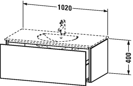 LC616308585 Тумбочка подвесная L-Cube #LC6163 1020 x 534 мм Белый глянцевый лак Duravit - Вид №1