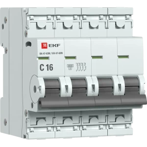 Автоматический выключатель EKF Proxima ВА47-63 4P N C16 А 6 кА 88883156 STLM-2023499