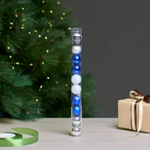 Набор ёлочных шаров KREAFORTA синий с блёстками, 10 шт, ø3 см 89420568