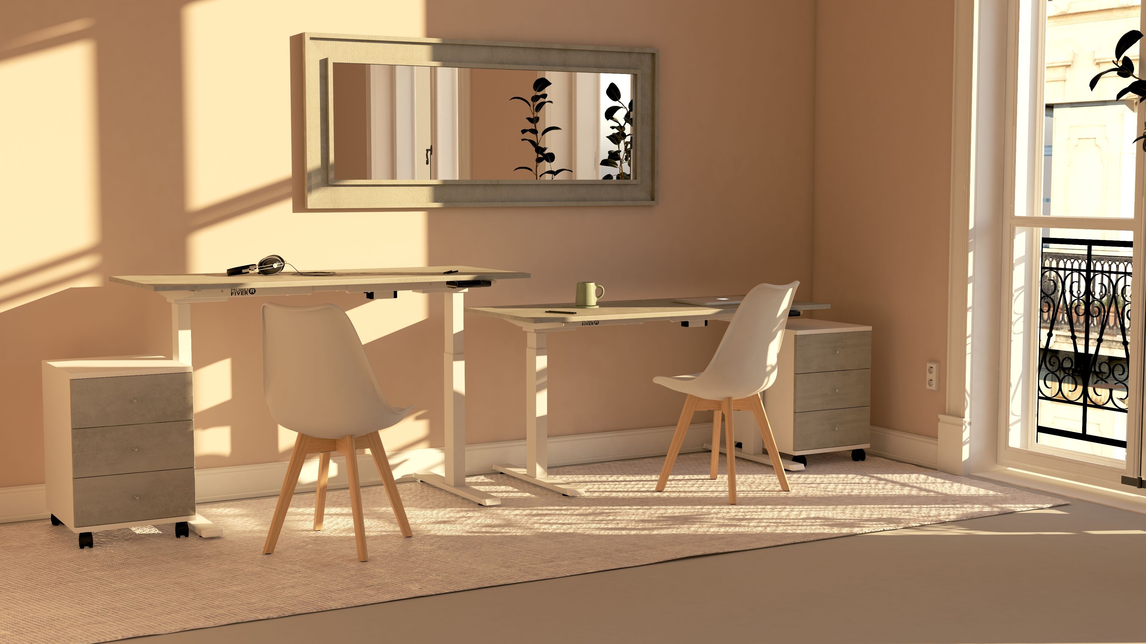 Прямоугольный стол с регулируемой высотой в меламине с электрическим движением Mobili Fiver Clara ARCH-00141252 - Вид №87