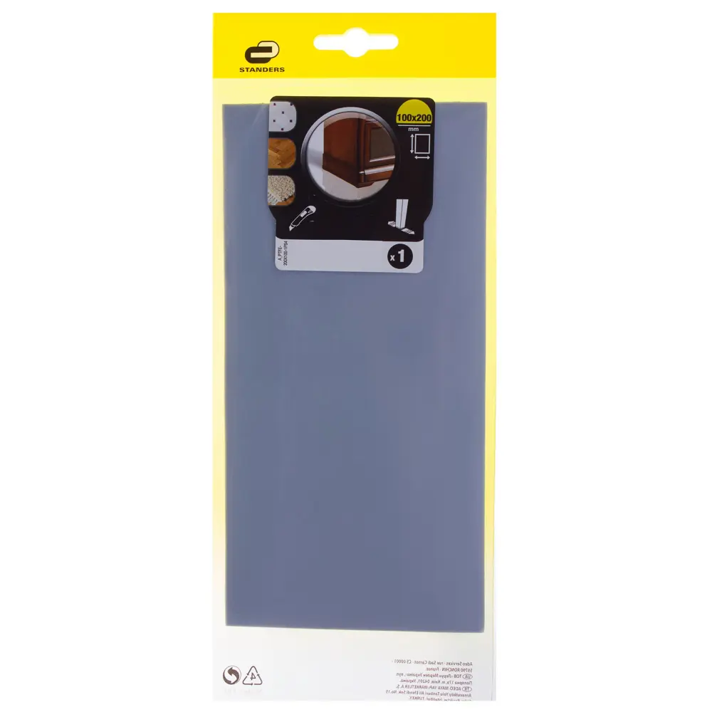 Лист Standers PTFE 200x100 мм, прямоугольные, пластик, цвет серый STLM-2031346 - Вид №2