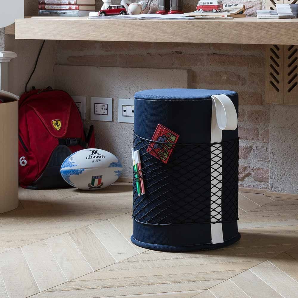 EVRLWBZMBREVER Life Design Дизайнерский табурет с ручкой - Roll Roll Сапфировая синяя и белая ручка - Вид №2