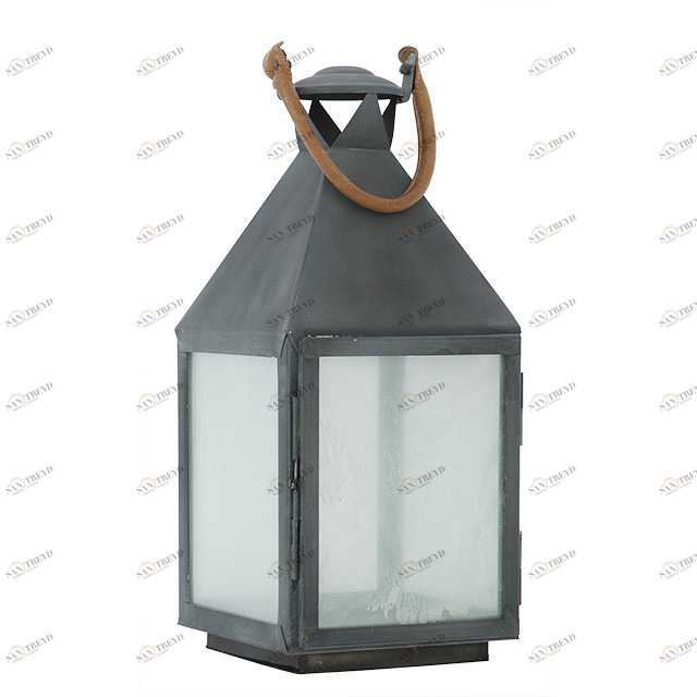 Подсвечник-фонарь черный с матовым стеклом и ручкой Vanini M от Eichholtz EICHHOLTZ EICHHOLTZ 060255 Серый 