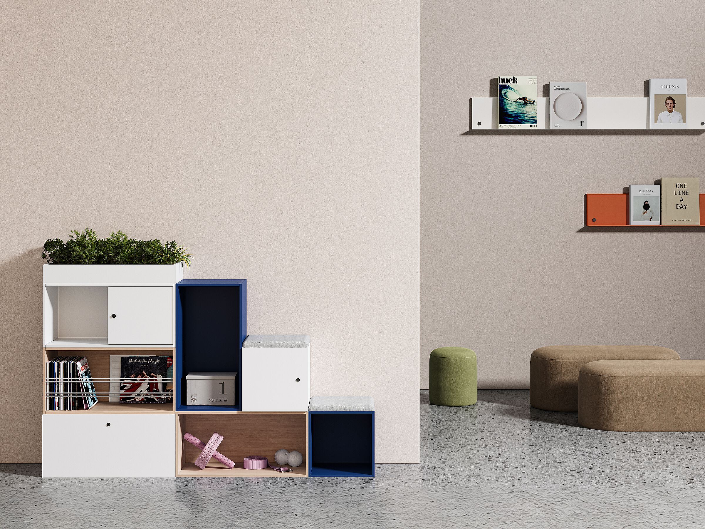 Модульный офисный шкаф из стали и дерева с распашными дверями WORKSPACE CUBIQ ARCH-00003698 - Вид №2