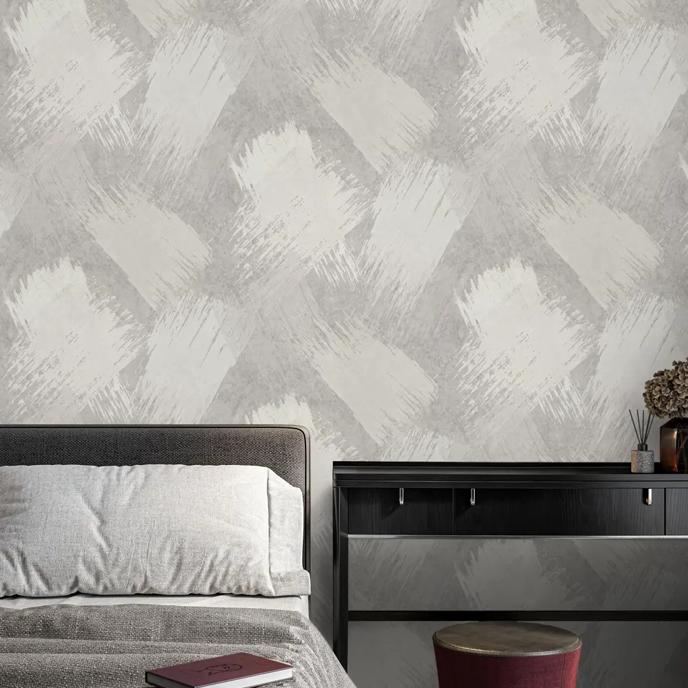 Флизелиновые обои Palitra Home Art Club серые с абстрактным рельефным рисунком 89434198 STLM-1569765 - Вид №3