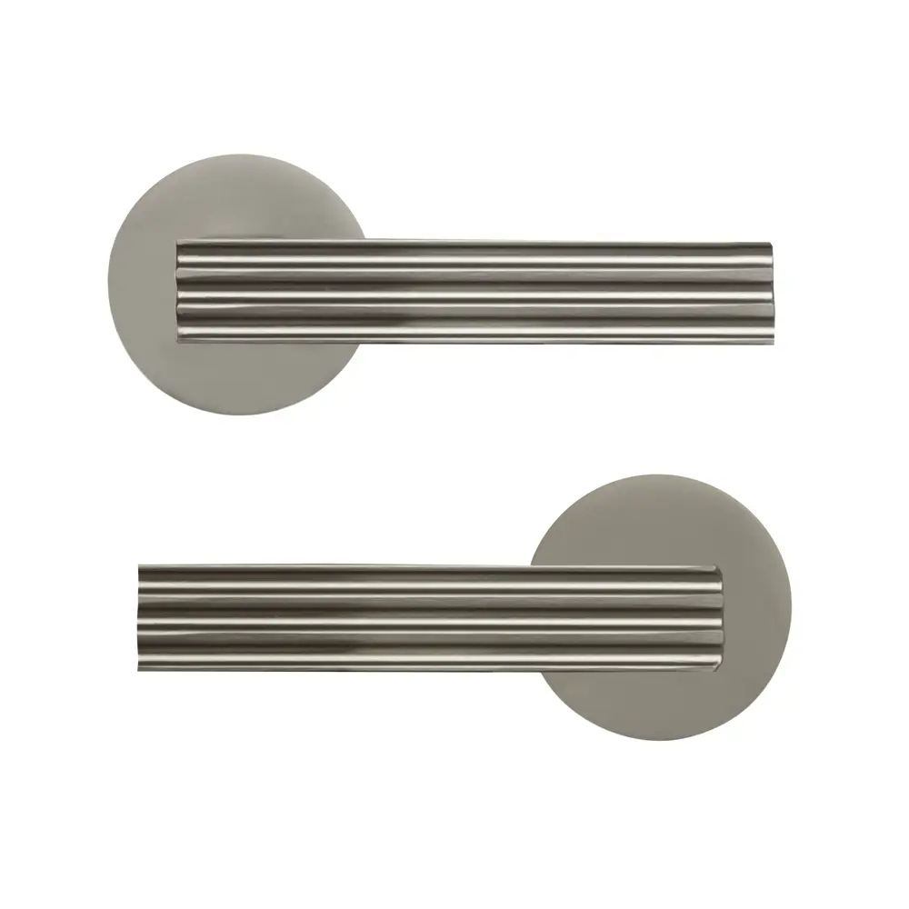 Дверная ручка на розетке KREAFORTA Бира без запирания цвет никель STLM-2158675 - Вид №1