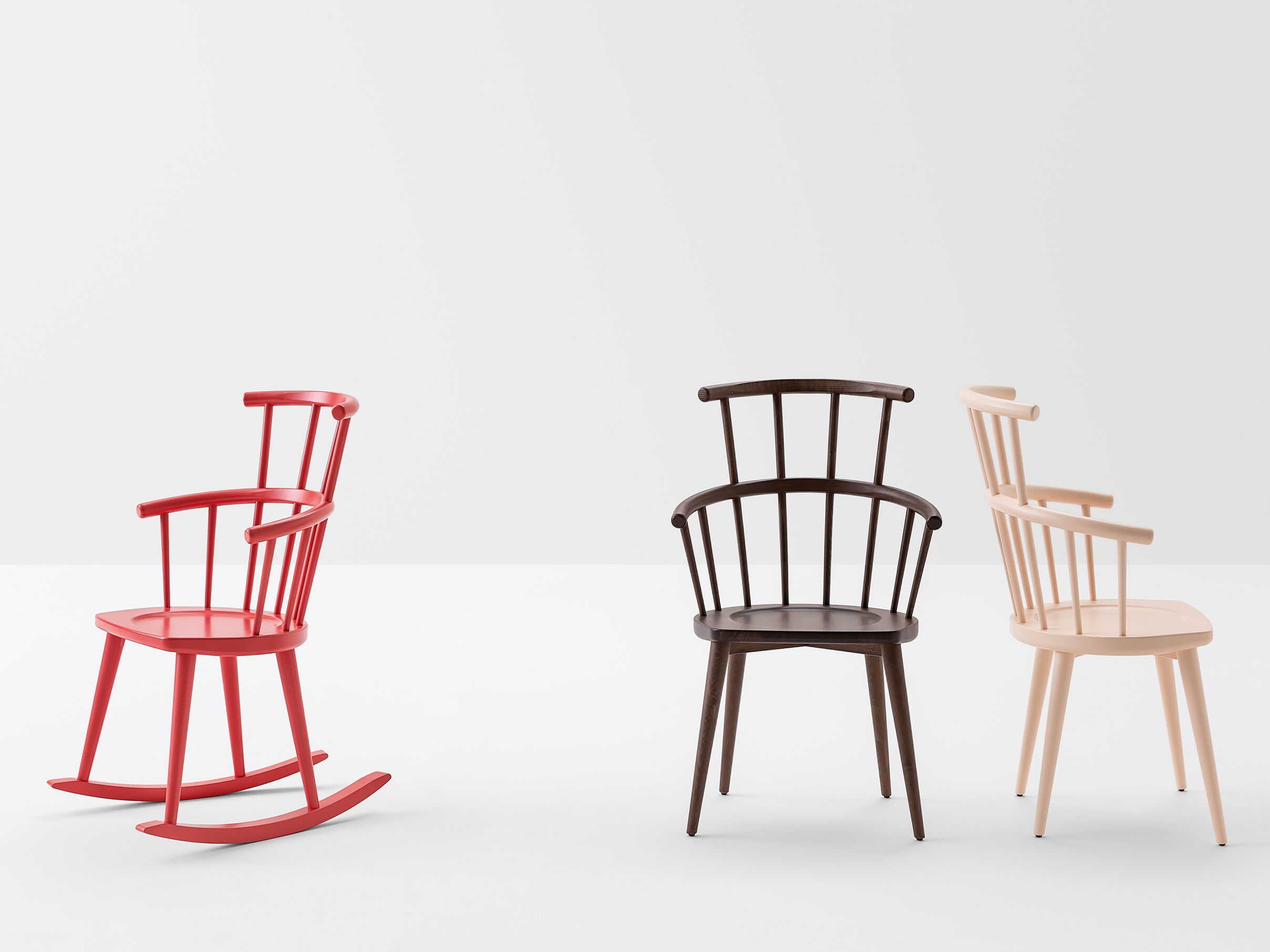 Кресло-качалка из бука с подлокотниками с высокой спинкой Billiani W ARCH-00111222 - Вид №2