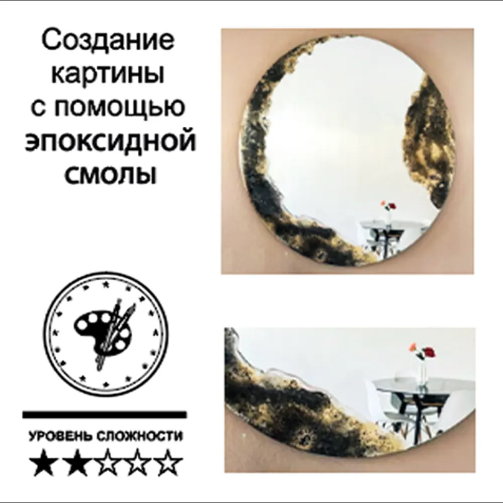 Набор для творчества Зеркало Зимние узоры 35x35 см эпоксидная смола Santreyd STLM-2012146 - Вид №3