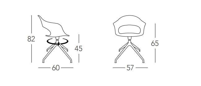 Поворотный стул из инженерного пластика S-CAB Lady B ARCH-00006671 - Вид №6
