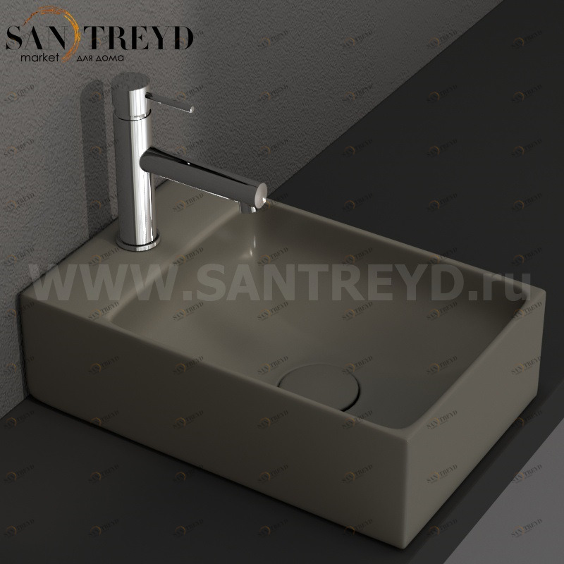 B6R40FE Подвесная раковина настенная прямоугольная Ceramica Globo T-EDGE