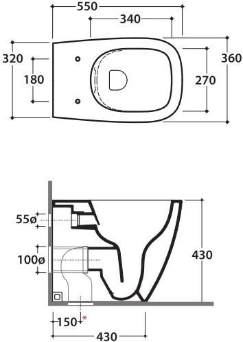 Gn001/gns02/ges02 bi Подвесной унитаз настенный Белый Ceramica Globo Genesis Италия - Вид №6