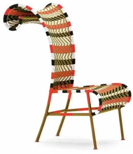 Moroso Стул с высокой спинкой из переплетенных полиэтиленовых нитей M'afrique