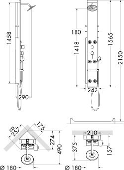 26871 Душевая панель Pharo Лифт Santreyd  - Вид №2