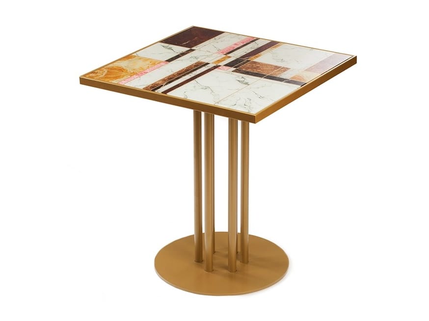 Квадратный стол из стекла и металла Mambo Unlimited Ideas PRAGA ARCH-00149242 - Вид №9