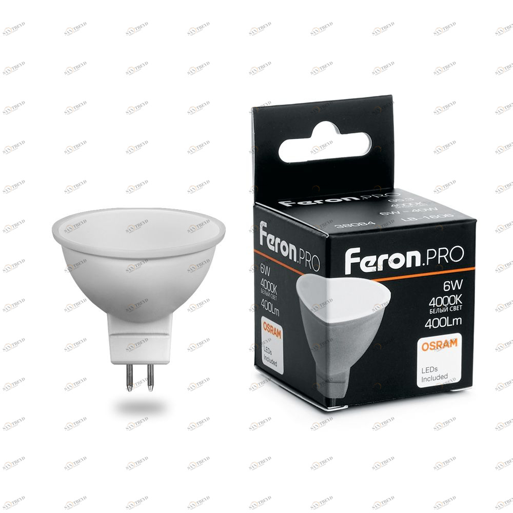 Лампа светодиодная Feron.PRO GU10 6W 6400K OSRAM LED LB-1606 38088 FERON  00-3956764 Матовый 