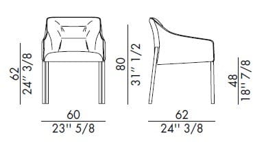 Мягкий тканевый стул с подлокотниками EFORMA Kira ARCH-00003028