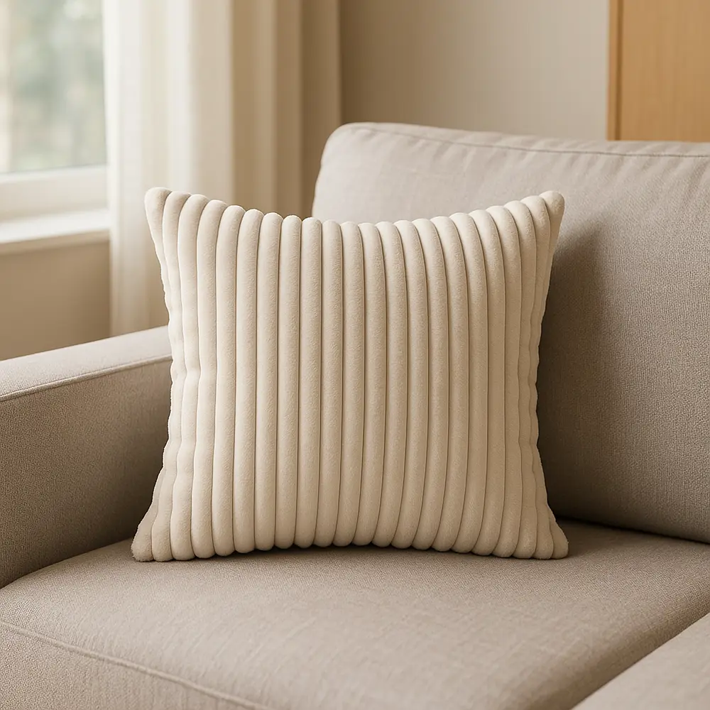 Подушка Strips 45x45 см цвет экрю СТОЛИЦА ТЕКСТИЛЯ STLM-2107390 - Вид №3