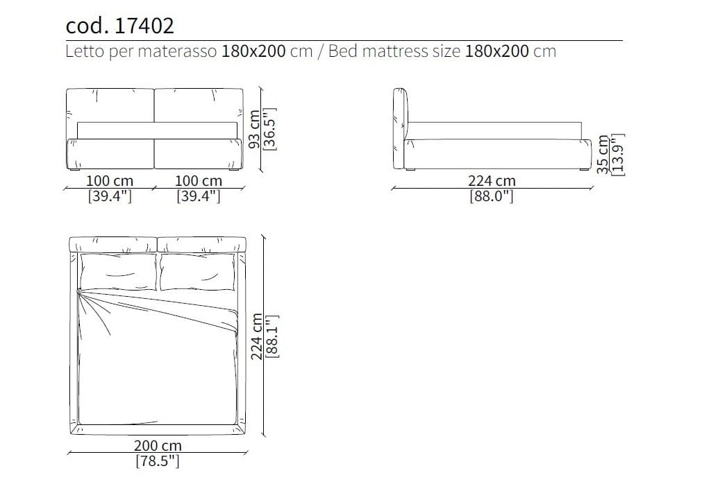 Тканевая кровать с мягким изголовьем Frigerio Купер ARCH-00023815 - Вид №9
