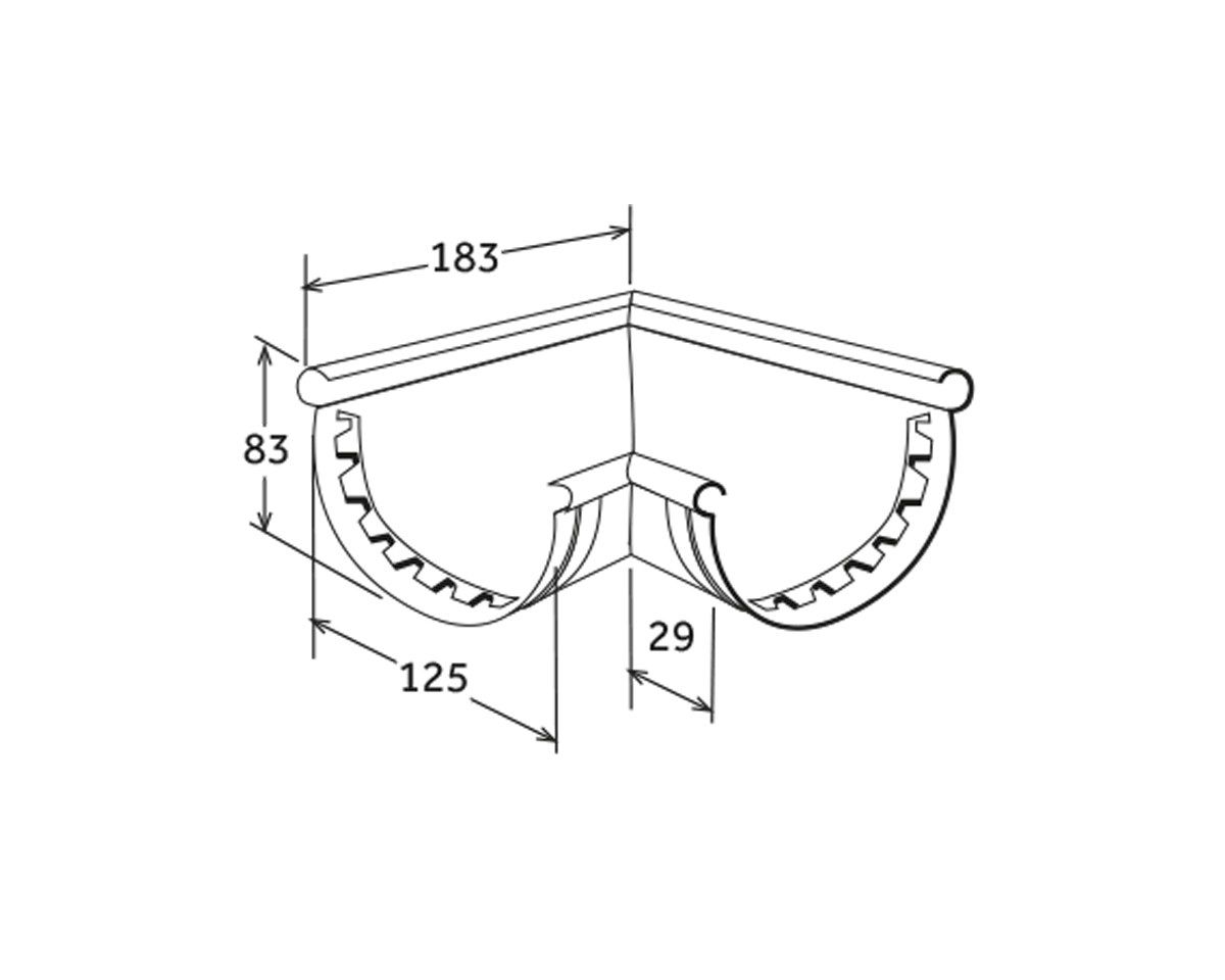 Уникальный угловой желоб 125 First Corporation First Plast ARCH-00090819 - Вид №2