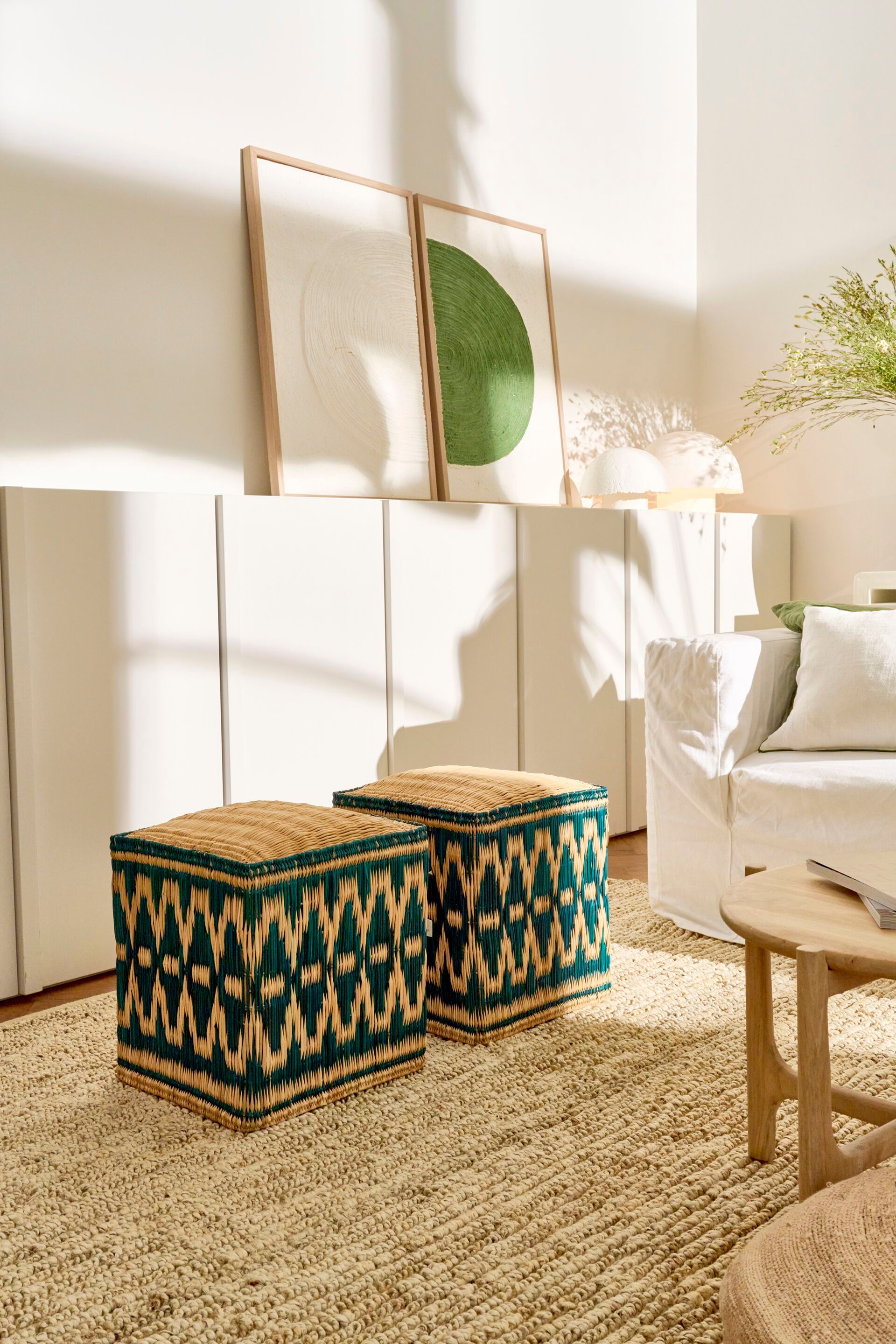 Квадратный пуф из камыша POMAX HASSIRA ARCH-00027824 - Вид №3