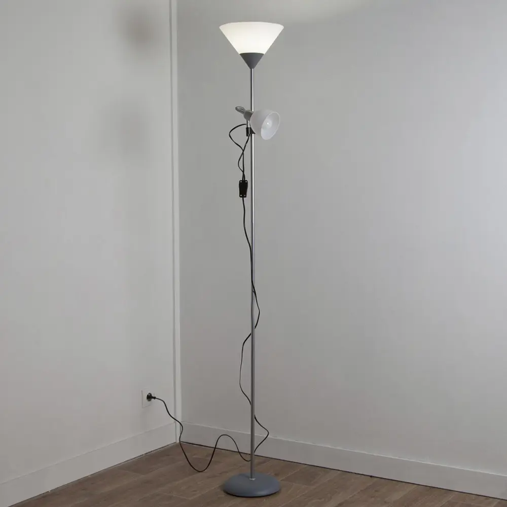 Торшер с лампой для чтения KREAFORTA Navolato цвет серый STLM-2055477 - Вид №6