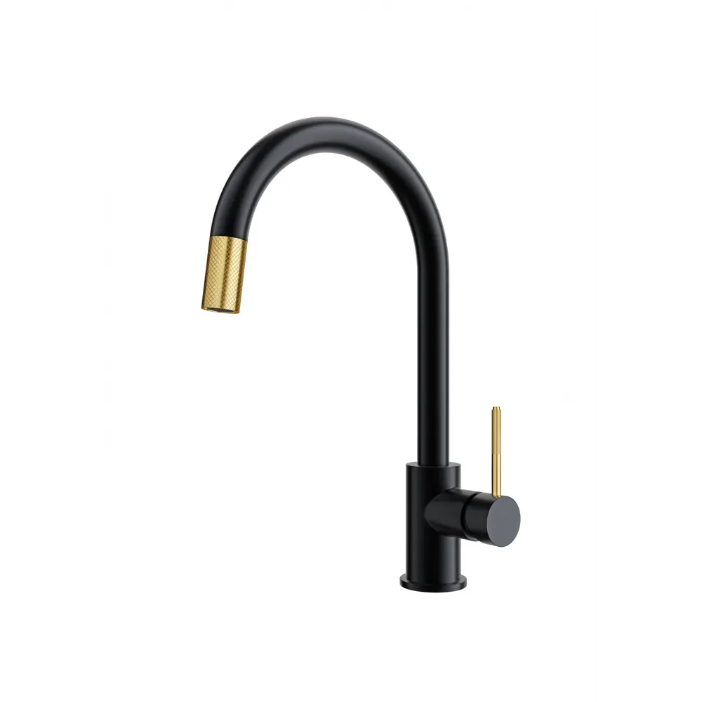 Смеситель для кухни Vidage общая высота 37.3 см цвет черный/золотой STLM-2039480 - Вид №2