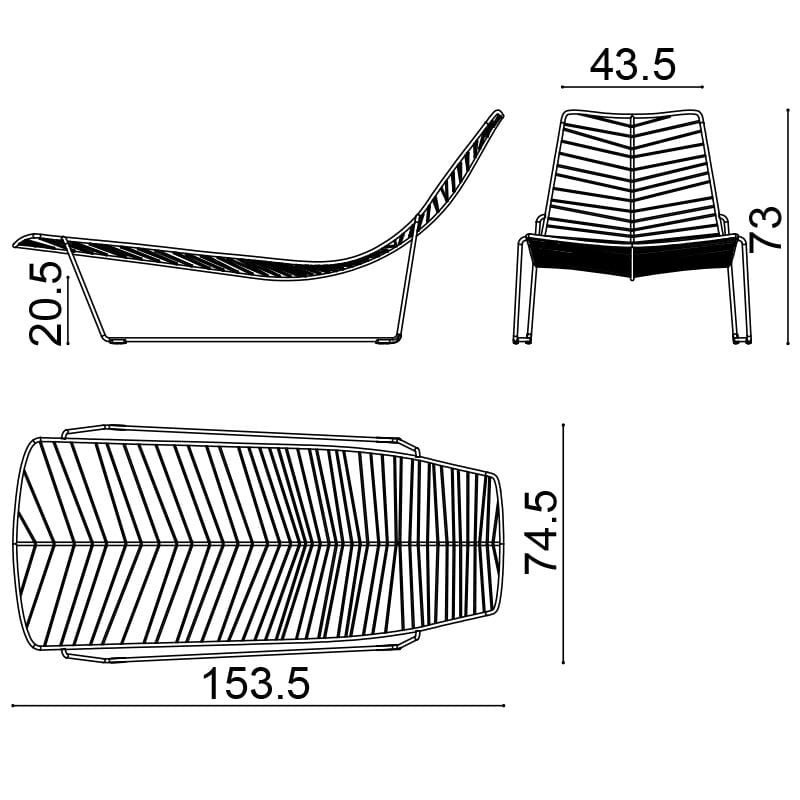 Стальной садовый шезлонг Arper ARCH-00120636 - Вид №15