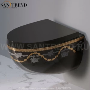 S511470G Подвесной унитаз настенный Черный A. e T. Italia OVAL Италия