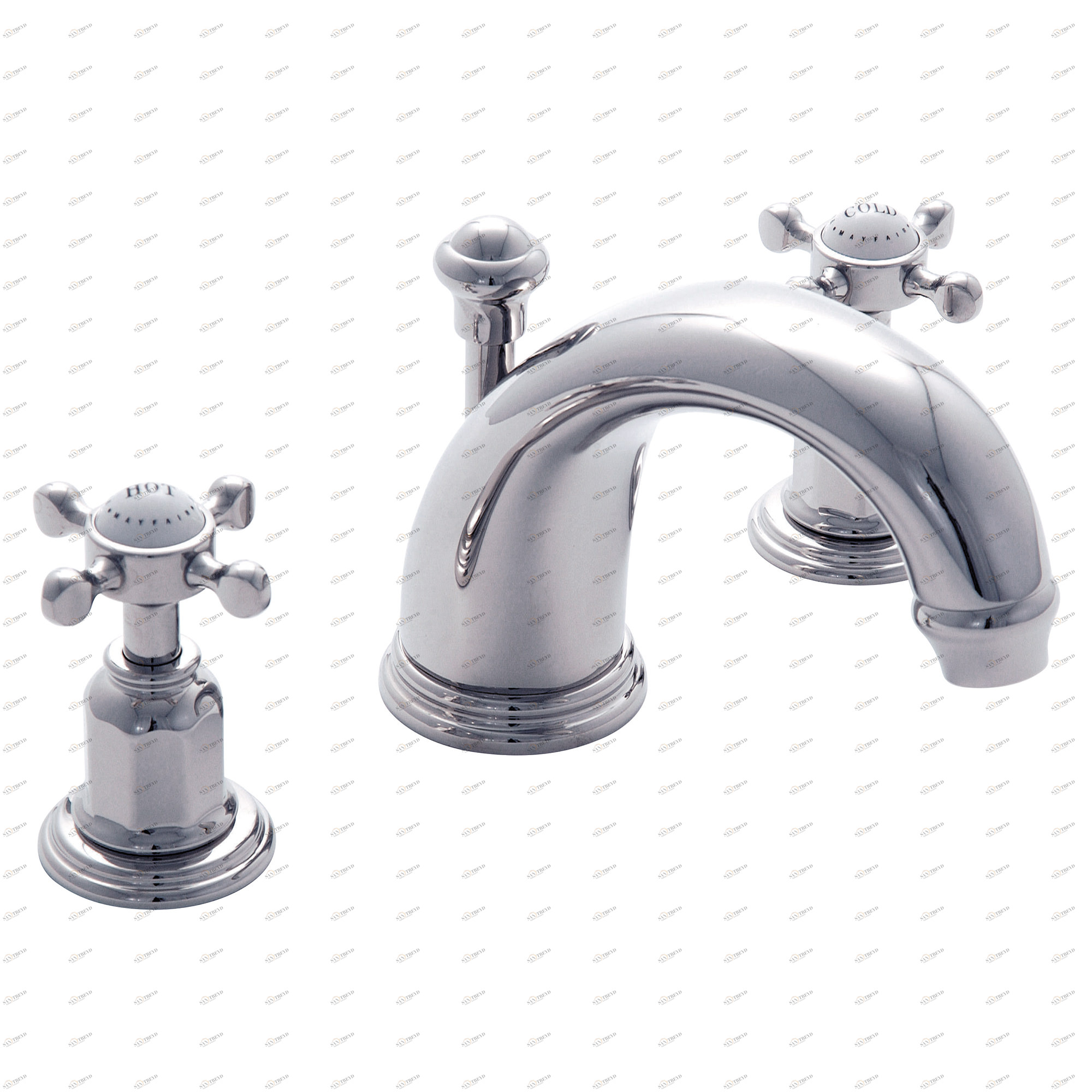 Traditional bathrooms Смеситель для умывальника CROSSHEAD на 3 отверстия Pr3701/ag 