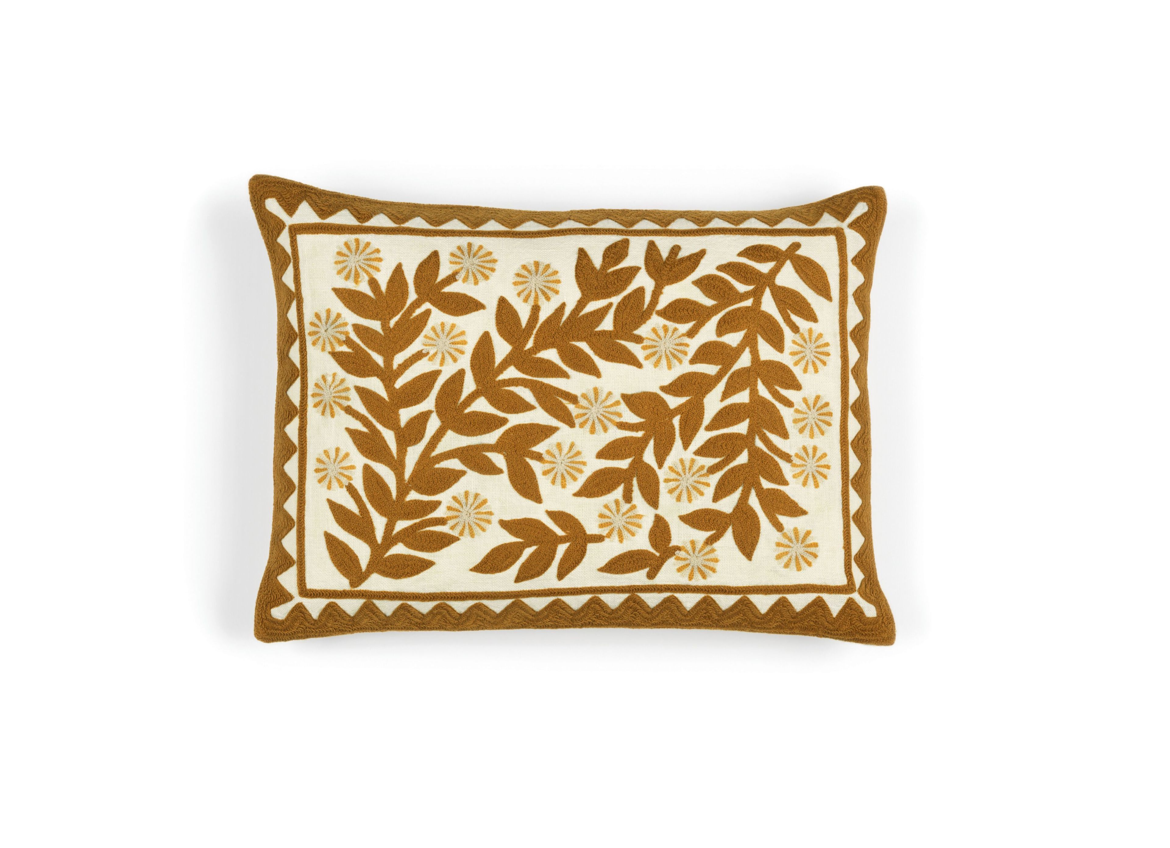 Льняная вышитая прямоугольная подушка Élitis CANOPÉE ARCH-00075584