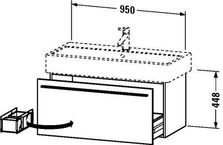 XL604603131 X-Large Тумбочка подвесная Сосна серебристая, декор Duravit - Вид №1