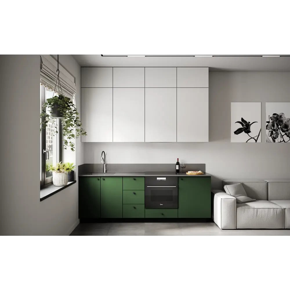 Фасад кухонного шкафа София Тайга 59.7x137.3 см KONSENSA ЛДСП цвет зеленый STLM-2096387 - Вид №3