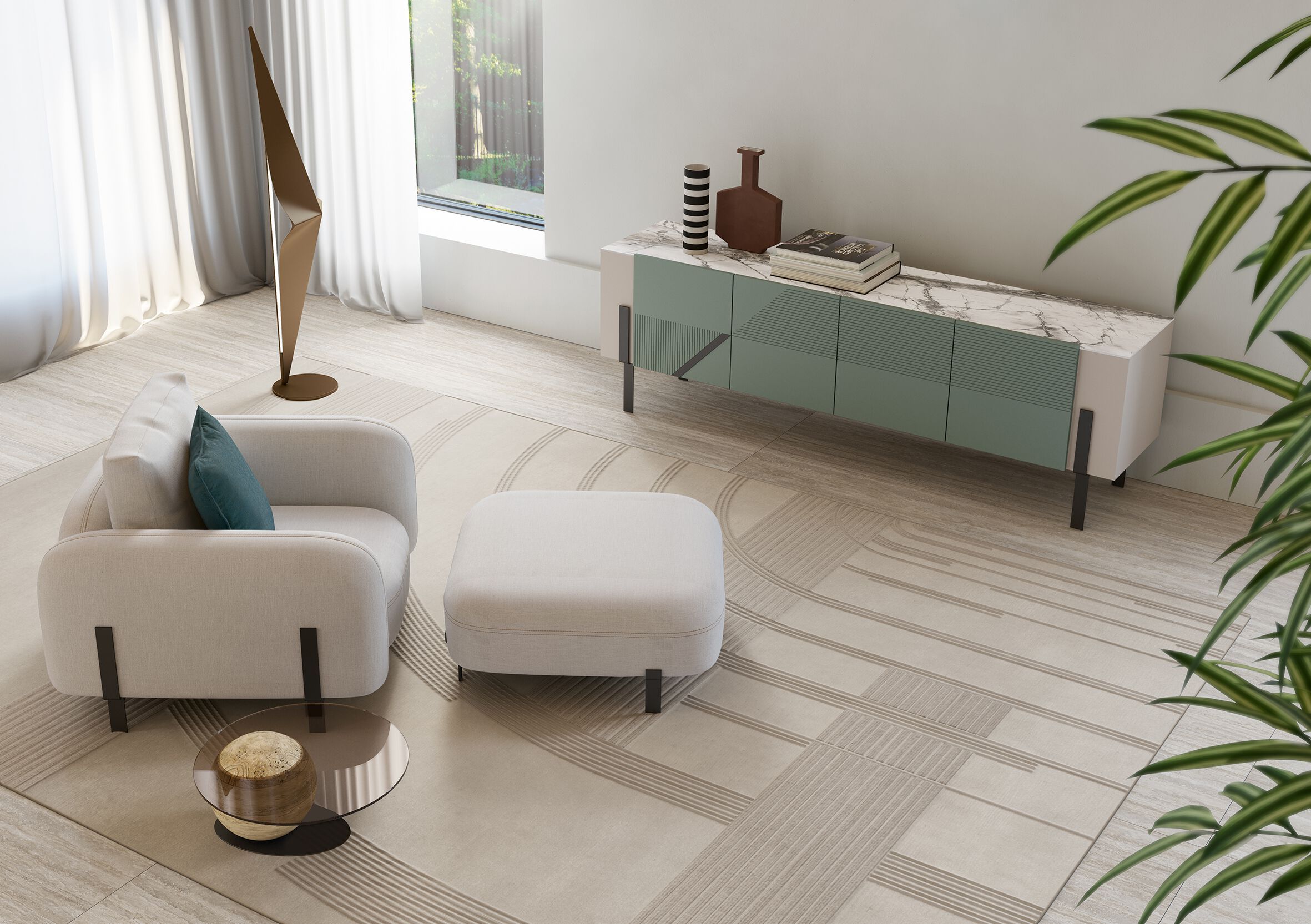 Кожаное кресло с подлокотниками Bizzotto Italia Нара ARCH-00051742 - Вид №2