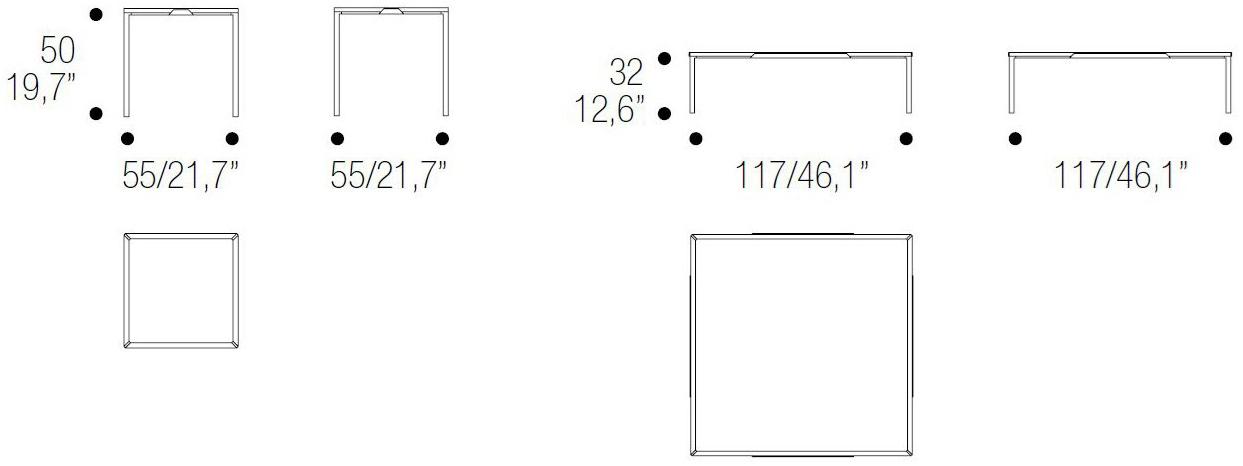 ERBA ITALIA Квадратный журнальный столик для гостиной sun-id-1450381 - Вид №3