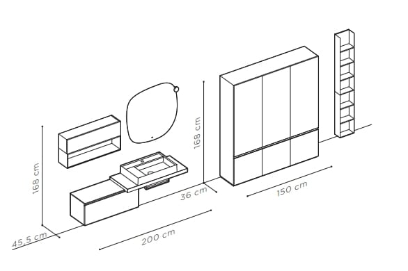 Термо текстурированный подвесной умывальник ARBLU Dress System ARCH-00023447 - Вид №6