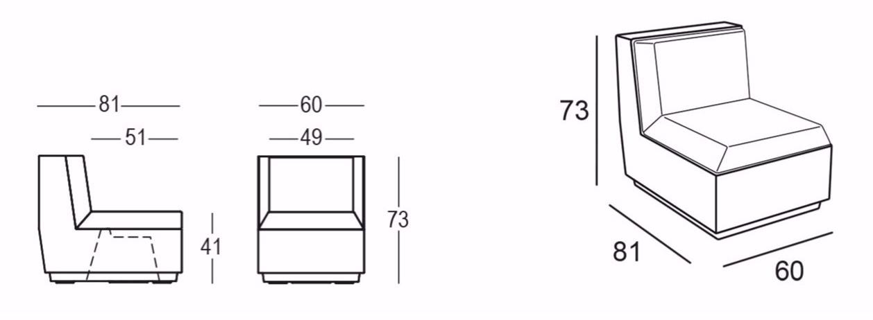 Plust Модульное садовое кресло из полиэтилена Big cut sun-id-1368790 - Вид №3