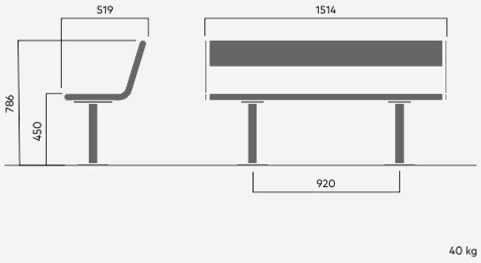 VESTRE Скамья из стали и дерева со спинкой April sun-id-1506518 - Вид №4
