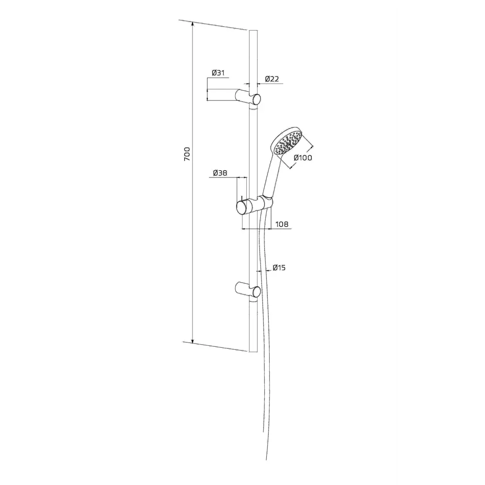 Душевой гарнитур DAMIXA Willow: компактный черный комплект для современной ванной 89346512 STLM-1533455 - Вид №3