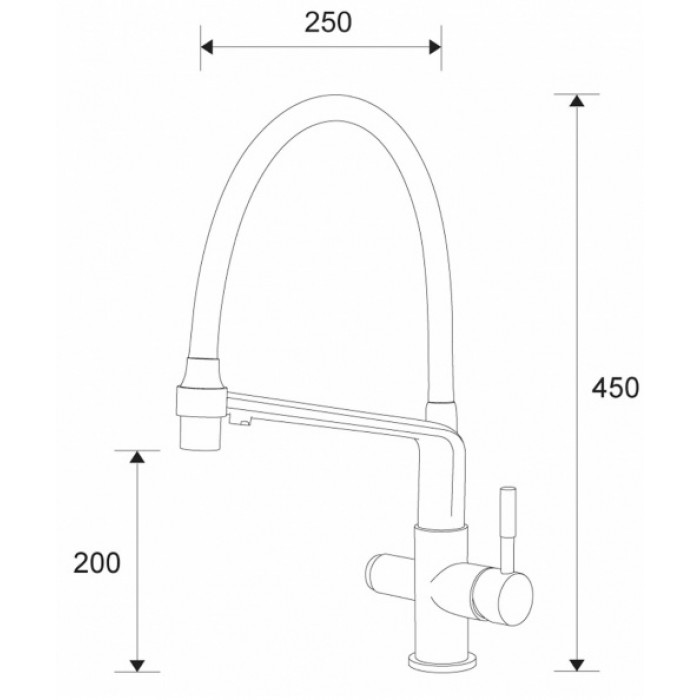 Zorg ZR 343-6 YF Смеситель для кухни Zorg 375х235 мм  - Вид №2